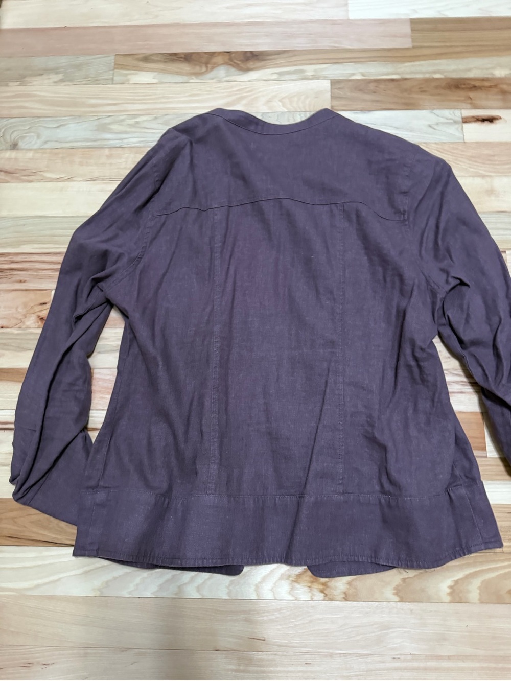 Maurices Plum Ruffle-Trim Button Front Jacket - Picture 2 of 3